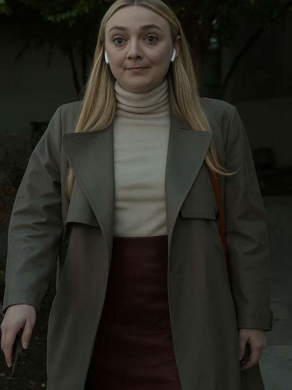 Dakota Fanning All Her Fault Leather Trench Coat
