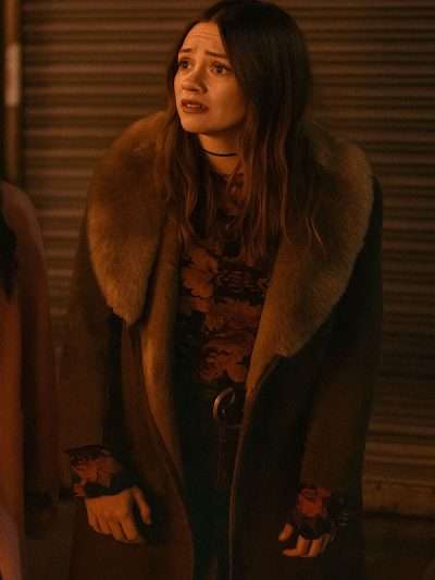Daddy Issues S01 Aimee Lou Wood Shearling Leather Coat