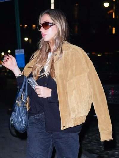 NYC Tate McRae Brown Bomber Jacket