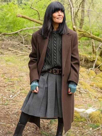 Claudia Winkleman The Celebrity Traitors 2025 Brown Wool Coat