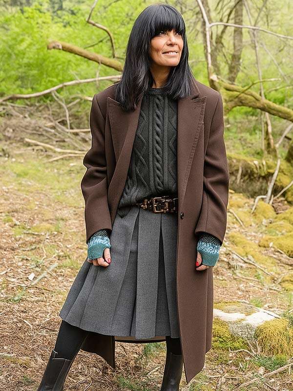 Claudia Winkleman The Celebrity Traitors 2025 Brown Wool Coat