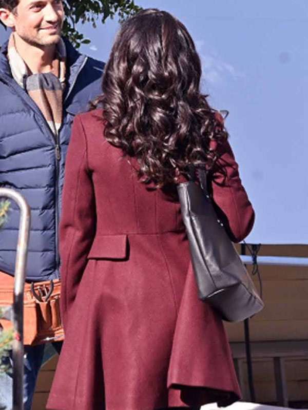 The Christmas Ring Nazneen Contractor Maroon Wool Coat