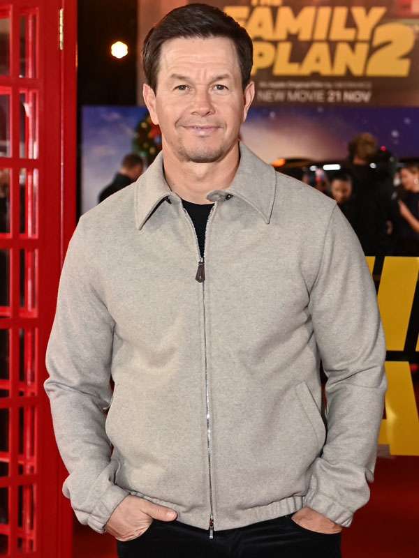 The Family Plan 2 Mark Wahlberg Curzon Mayfair Grey Wool Jacket