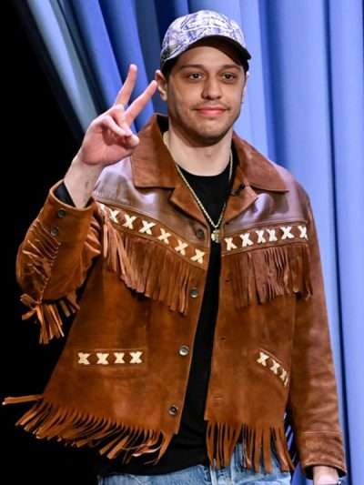 The Tonight Show Pete Davidson Suede Leather Jacket