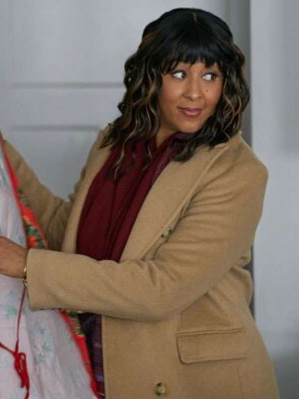 Tamera Mowry Housley Tidings for the Season Brown Coat - Image 3