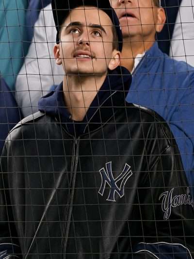 New York Yankees 2025 Timothee Chalamet Black Jacket