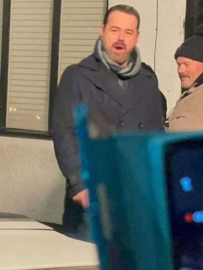 Tinsel Town 2025 Danny Dyer Blue Wool Coat