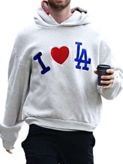 Unisex I LOVE LA Grey Pullover Hoodie