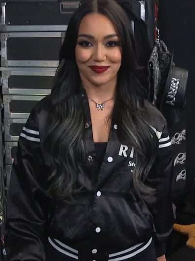 WWE Roxanne Perez Black Bomber Jacket