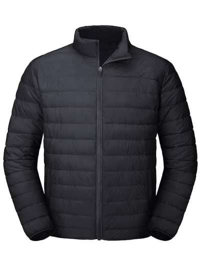 Slim Fit Black Lightweight Puffer Jacket