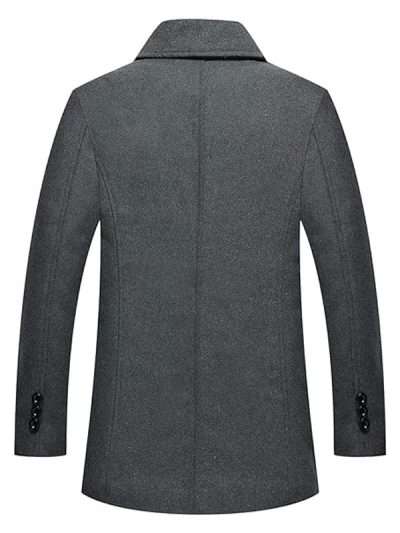 Men Grey Wool Peacoat for Men