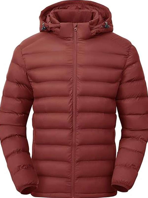 Red Long Puffer Jacket with Hood – Trendy Winter Wear
