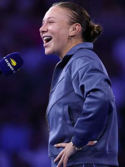 Amanda Anisimova US Open 2025 Blue Jacket