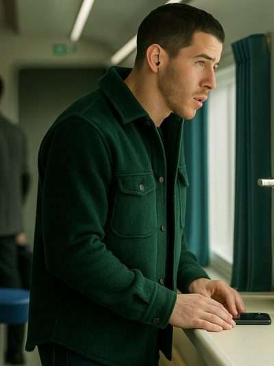 Nick Jonas A Very Jonas Christmas Movie Green Jacket