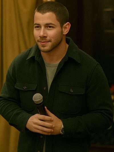 A Very Jonas Christmas Movie Nick Jonas 2025 Green Jacket