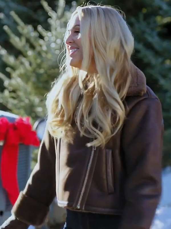 A Wild West Christmas Natalie Hall Brown Shearlimg Leather Jacket