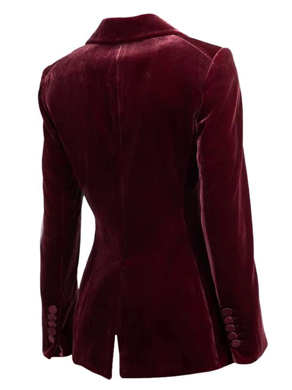 Taylor Tomlinson Maroon Velvet Blazer