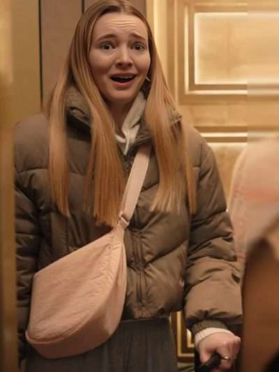 Man Vs Baby S01 Alanah Bloor Brown Puffer Jacket