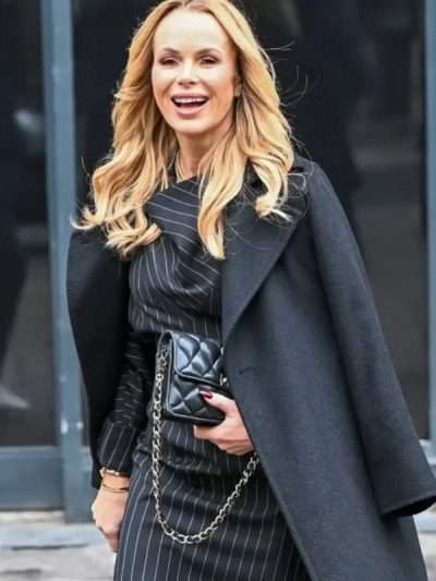 Amanda Holden Black Wool Coat