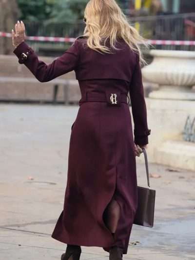 Amanda Holden Heart Radio 2025 Burgundy Coat