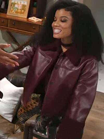 Beyond The Gates 2025 Eva Thomas Maroon Shearling Jacket