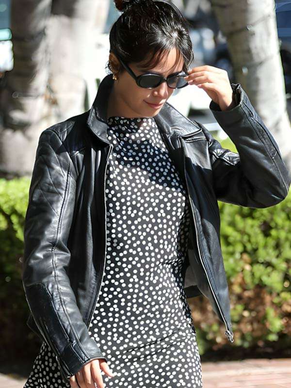 Camila Cabello Los Angeles 2025 Black Leather Jacket