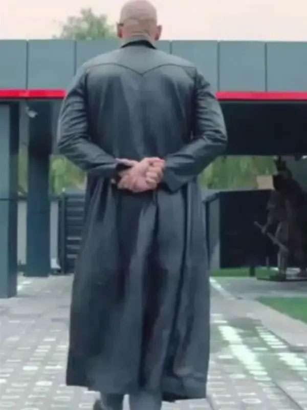 Emory Andrew Tate Black Leather Trench Coat