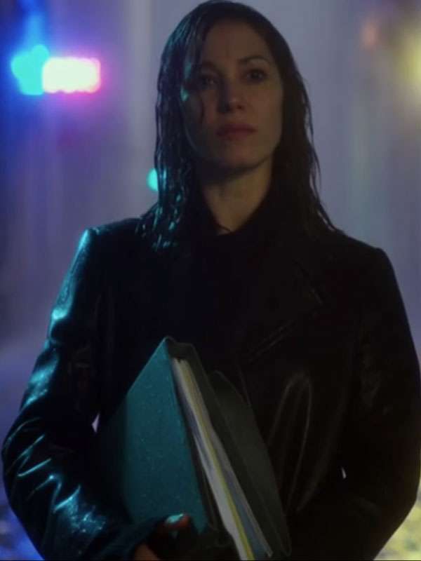 Aubrey Plaza The Thomas Crown Affair Leather Coat