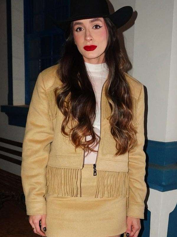 Bárbara Fortunato Guedes Beige Suede Leather Jacket