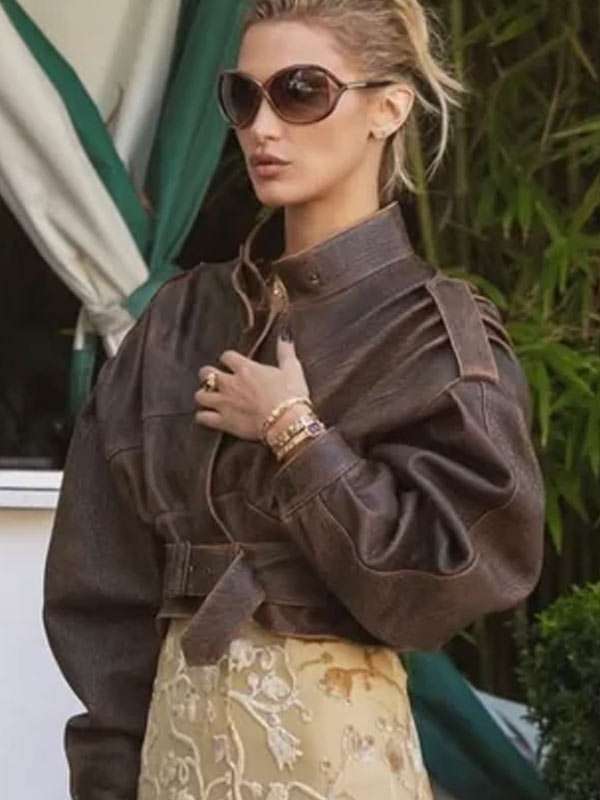LA Bella Hadid Brown Cropped Jacket