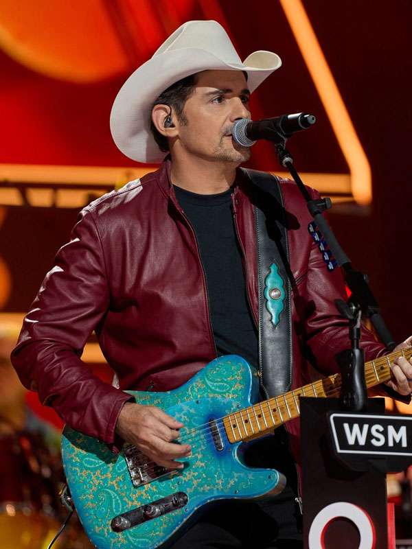 Brad-Paisley-A-Grand-Ole-Opry-Christmas-Maroon-Leather-Jacket