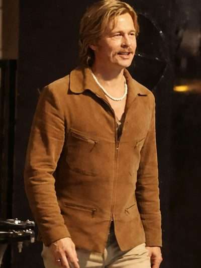 Brad Pitt The Adventures of Cliff Booth Suede Leather Jacket