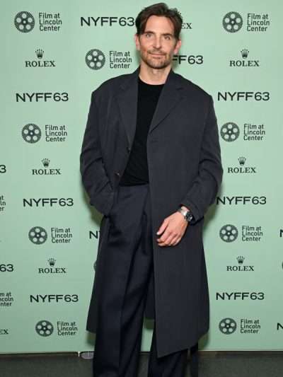 Bradley Cooper NYFF63 2025 Grey Trench Coat