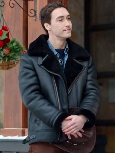 A Wild West Christmas 2025 Travis Gunner Shearling Leather Jacket