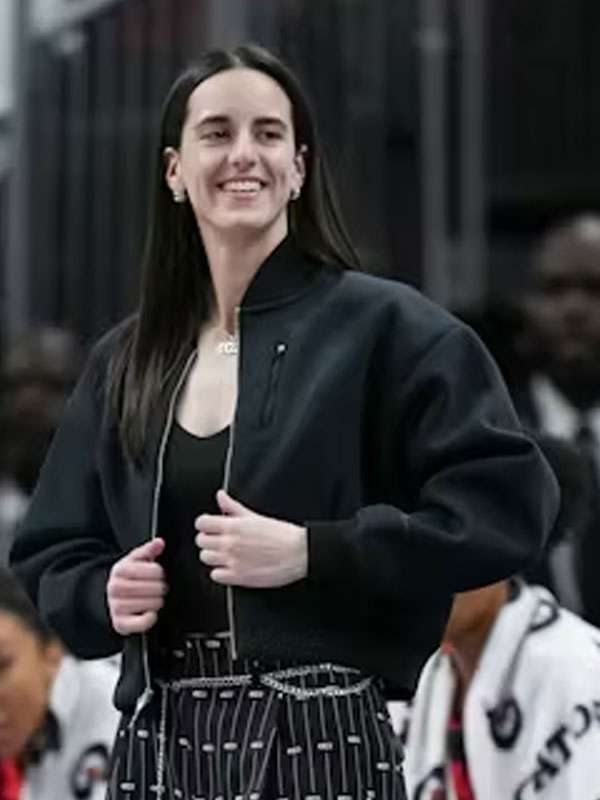 Caitlin Clark Indiana Fever 2025 Cropped Bomber Jacket