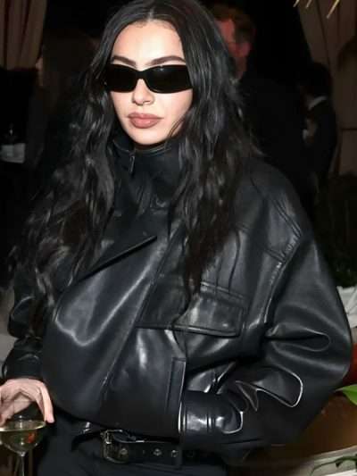 Charli XCX Marty Supreme Black Leather Jacket