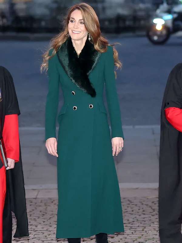 Kate Middleton Blue Shearling Coat