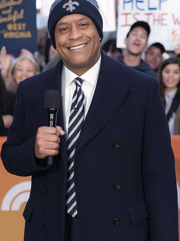 The Today Show 2025 Craig Melvin Blue Wool Coat