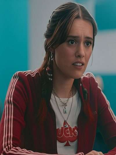 Daddy Issues S02 Aimee Lou Wood Red Track Jacket