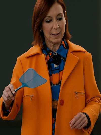 Elsbeth 2025 Carrie Preston Orange Wool Coat