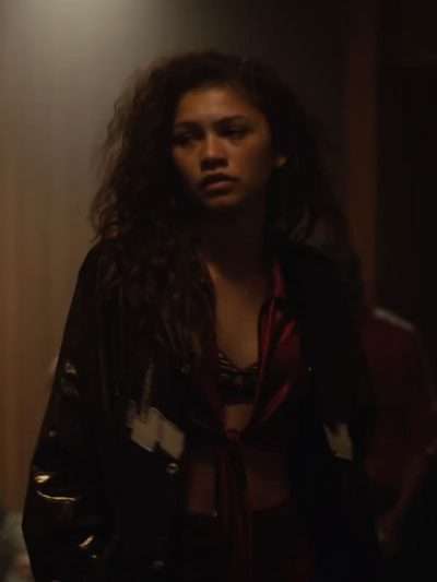 Euphoria Zendaya Black Bomber Jacket