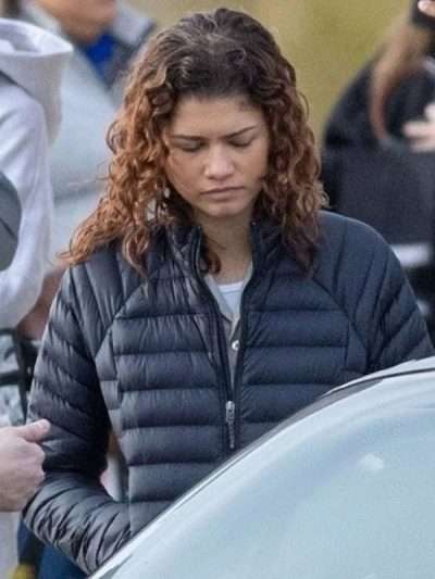 Zendaya Euphoria S03 Black Puffer Jacket