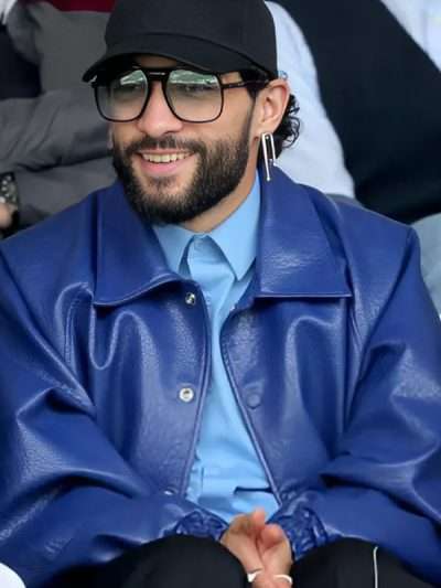 Sofiane Pamart Blue Leather Jacket
