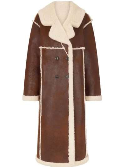 Gigi Hadid NYC 2025 Shearling Leather Coat