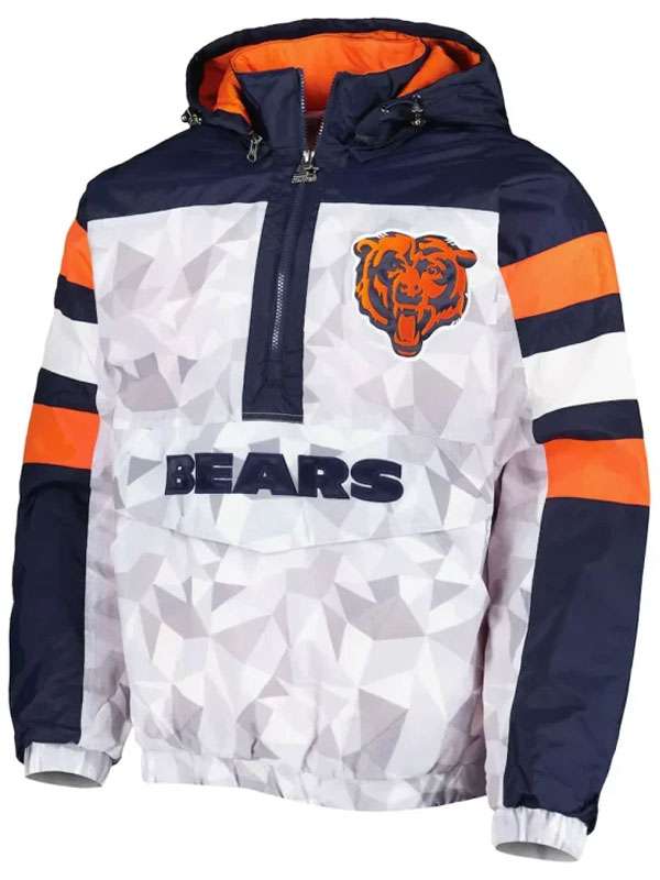 Chicago Bears Gridiron Raglan Half-Zip Hooded Jacket