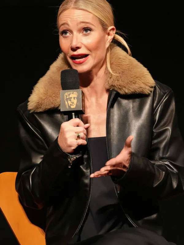 Marty Supreme Gwyneth Paltrow Black Fur Jacket