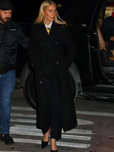 Gwyneth Paltrow Marty Supreme 2025 Black Wool Coat