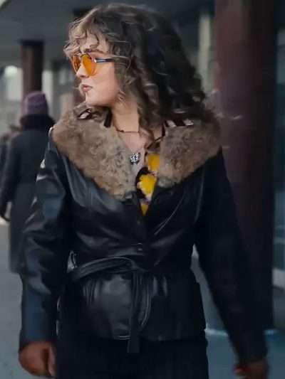Ponies 2026 Twila Black Shearling Leather Jacket