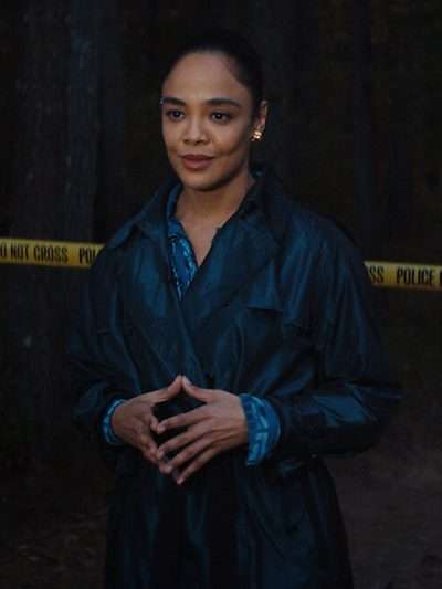 Tessa Thompson His and Hers Black Trench Coat