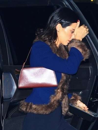 Kendall Jenner OBB Media Holiday Party 2025 Blue Fur Blazer